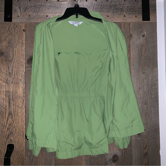 Women’s L GUIDE SERIES Green Nylon Packable Zip Front Jacket Cute Style EXC - Picture 6 of 12